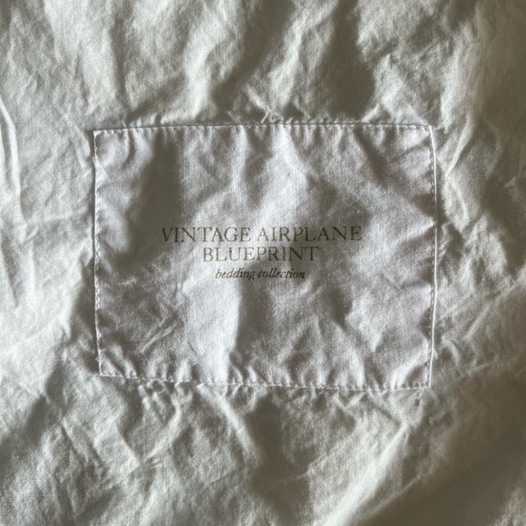 Restoration Hardware Baby & Child Vintage Airplane Blueprint Bedding - Picture 5 of 6